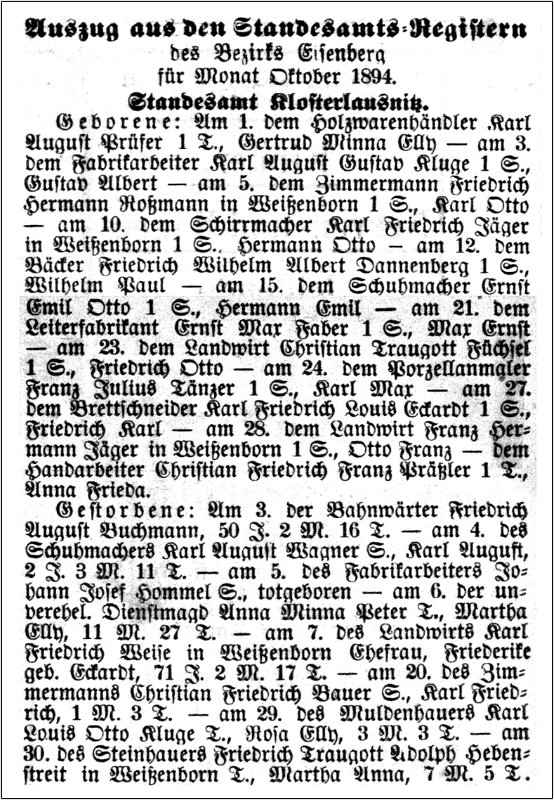 1895-01-15 Kl Standesamtsregister